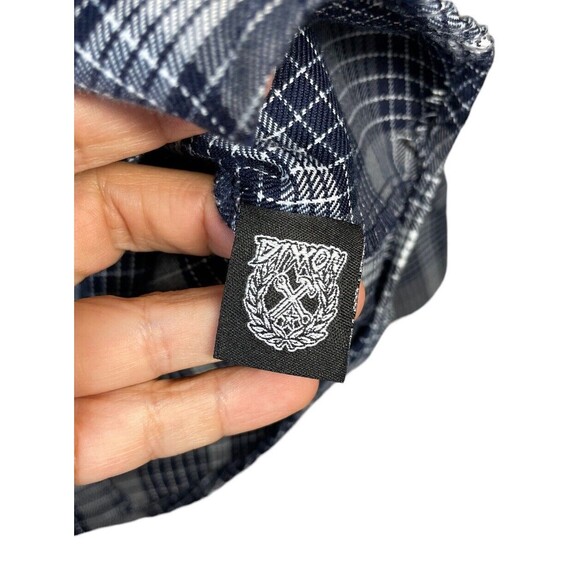 Dixxon Shirt Womens Medium Gray Blue The Paulson Plaid Button Up Flannel Pockets - Picture 8 of 12